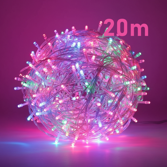 Serie Navideña de 20 Metros, luz de colores. Modelo: DML8196
