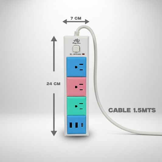 Multicontacto de colores. Modelo: HL-MUL8492
