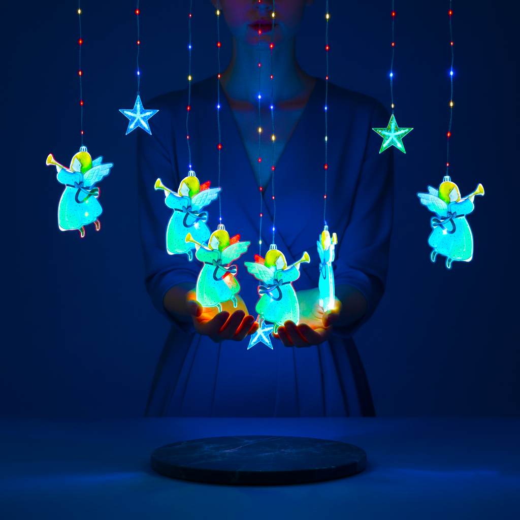Serie de luces LED, de figuras de ángel y estrella DML8239