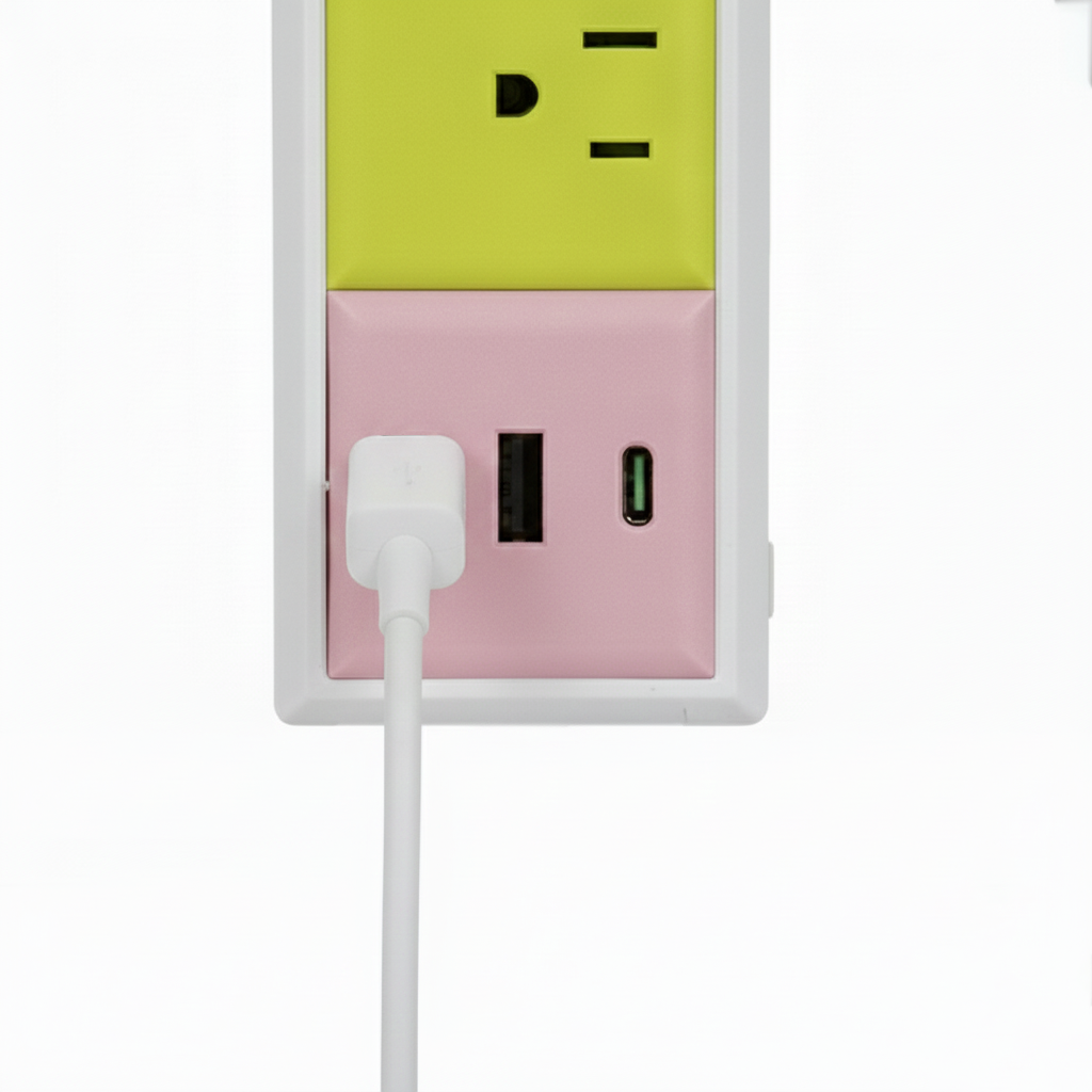 1 Multicontacto de colores, con cable de 1.5 metros. Modelo: HL-MUL8493