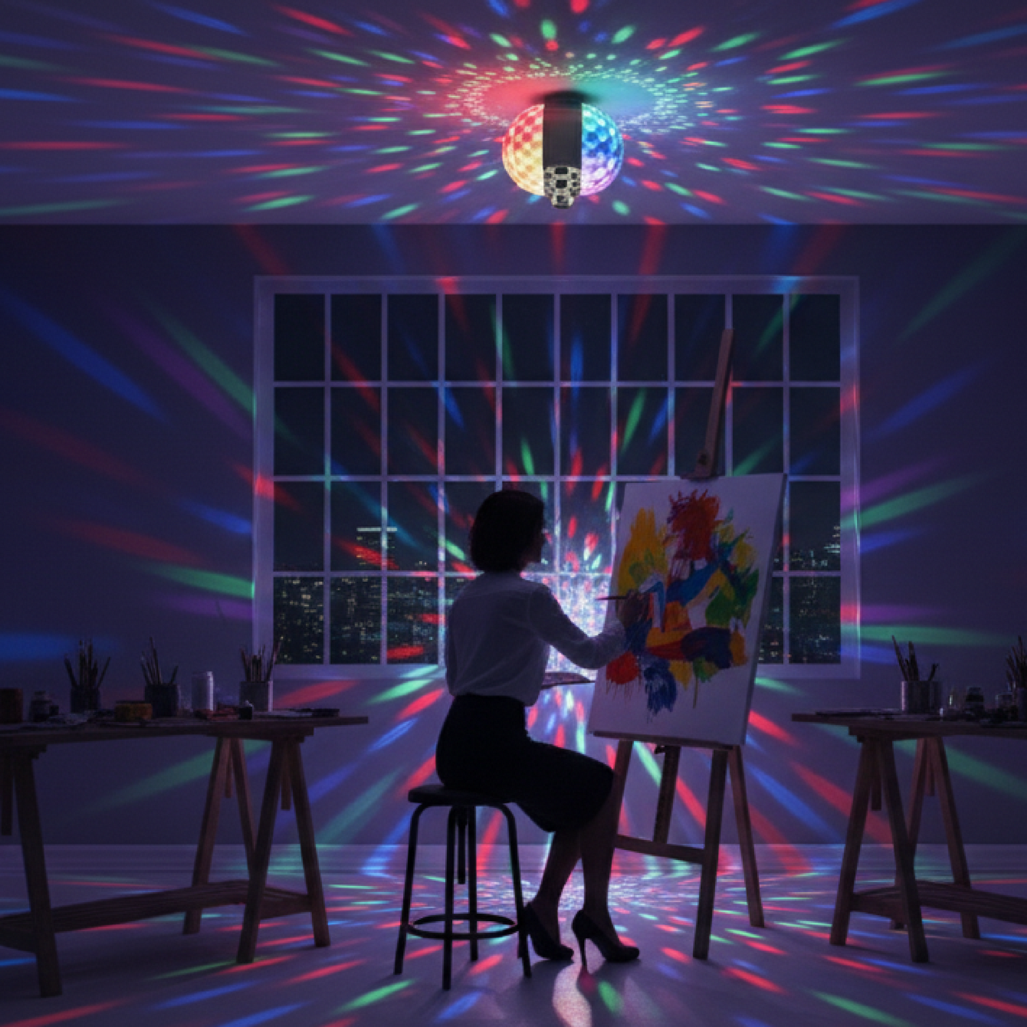 Foco Led Multicolor Doble Cabeza Giratorio HL-LED914