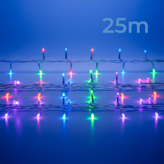 Serie Navideña de 25 m, luces de colores.Modelo: DML8199