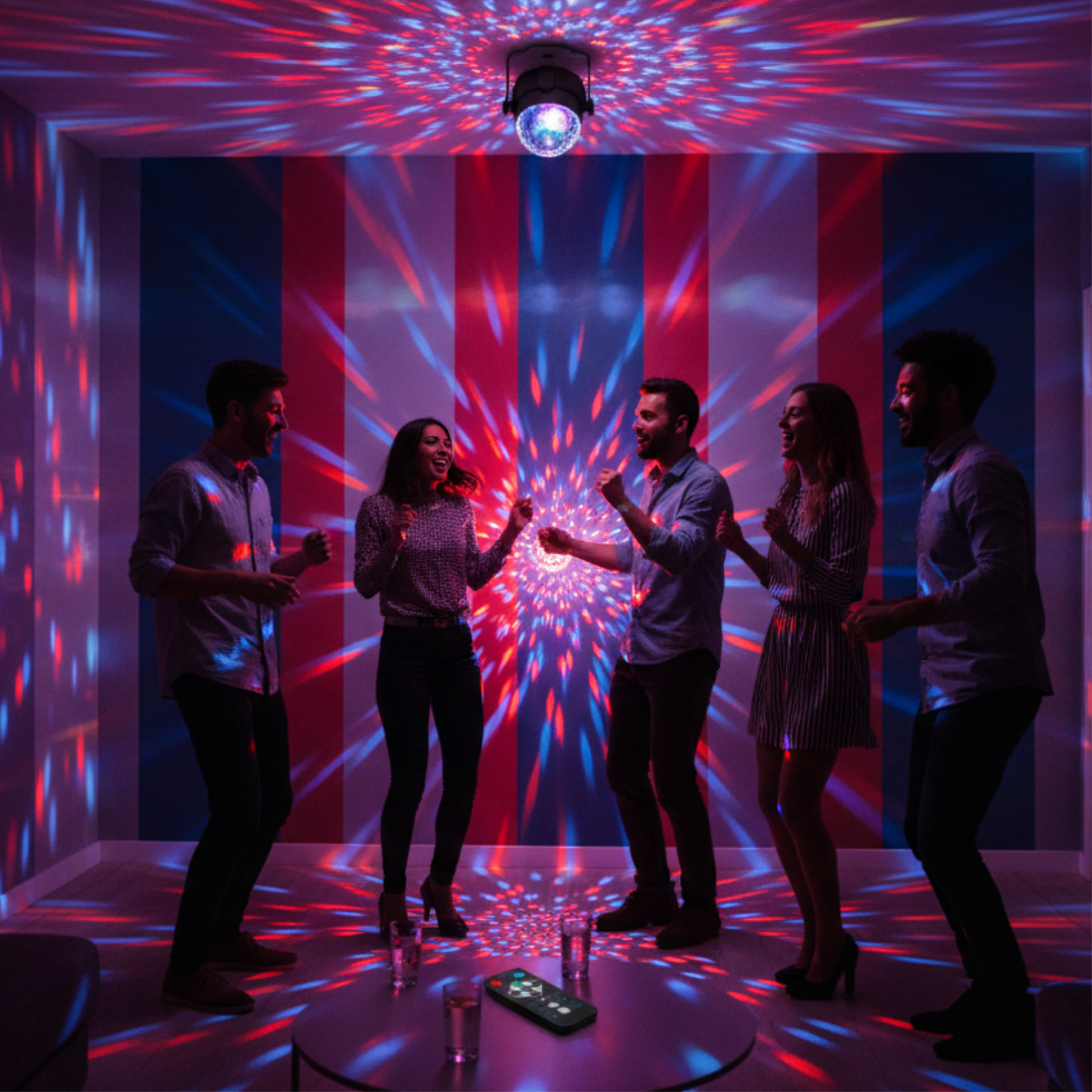 Luz de techo rotativa de colores. Modelo INT072