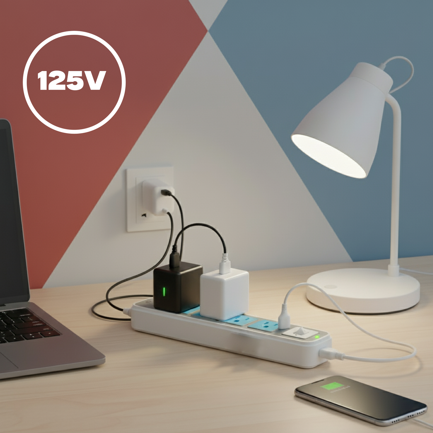 Multicontacto de 4 entradas y 2 puertos USB HL6N