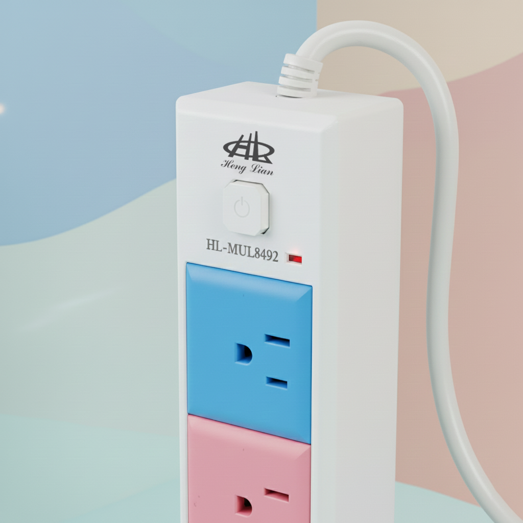 Multicontacto de colores. Modelo: HL-MUL8492