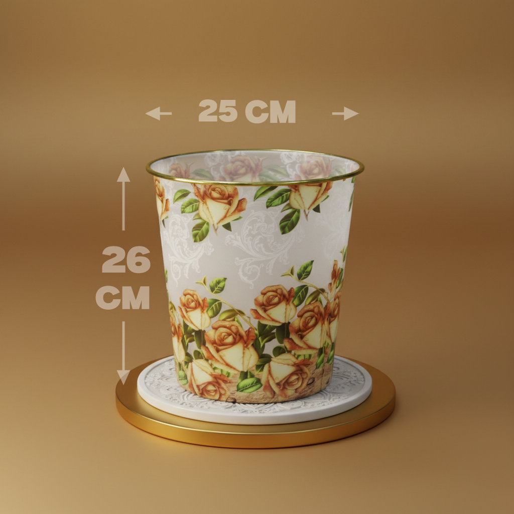 Bote de Basura con Flores Modelo HL-LJT8972