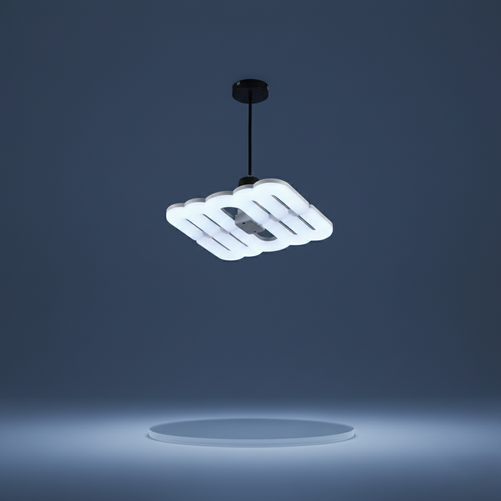 "Lámpara LED hoja plegable potencia 60W. Modelo: INT060"