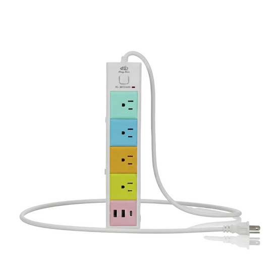 1 Multicontacto de colores, con cable de 1.5 metros. Modelo: HL-MUL8493