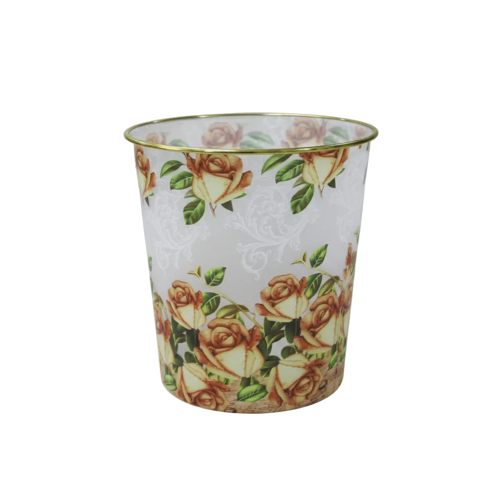Bote de Basura con Flores Modelo HL-LJT8972