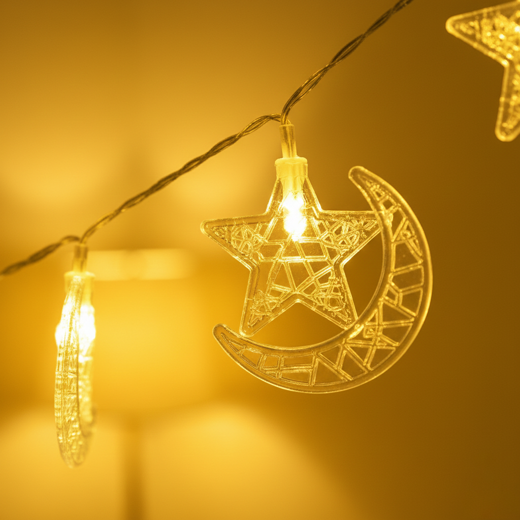 Serie de luces con forma de una luna y estrella DML8278