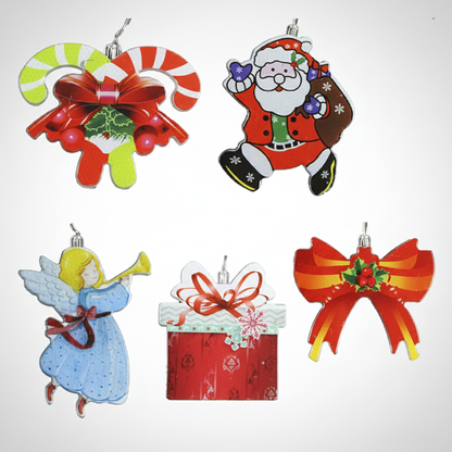Serie de luces, de ángel, santa Claus, bastón navideño,caja de regalo y moño DML8244