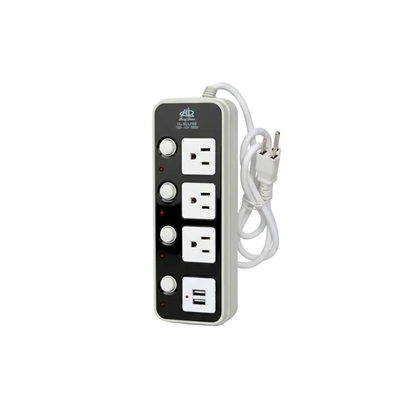 Multicontacto de color negro/blanco. Modelo: HL-MUL5783