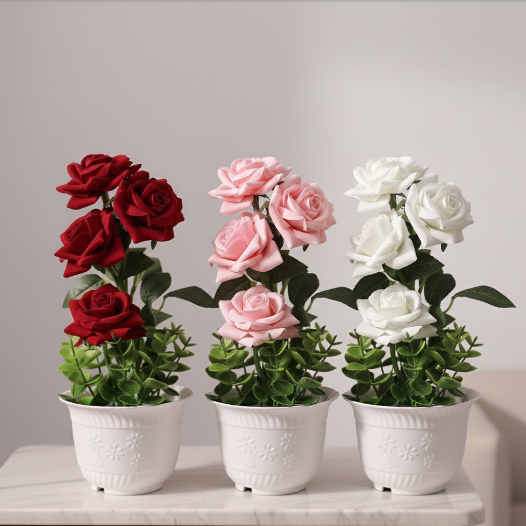 Maceta de Rosas Artificial.Modelo:HL-FAC9761