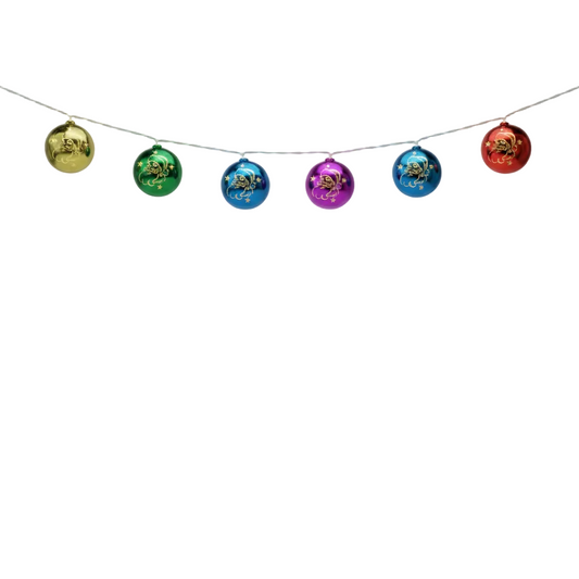 Serie de esferas metálicas multicolor con estampado de santa Claus DML8265