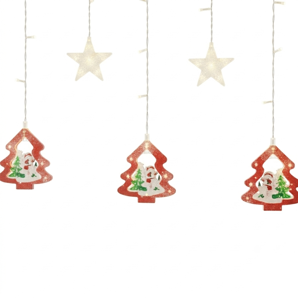 Serie de árbol de navidad con ecena de muñeco de nieve DML8245