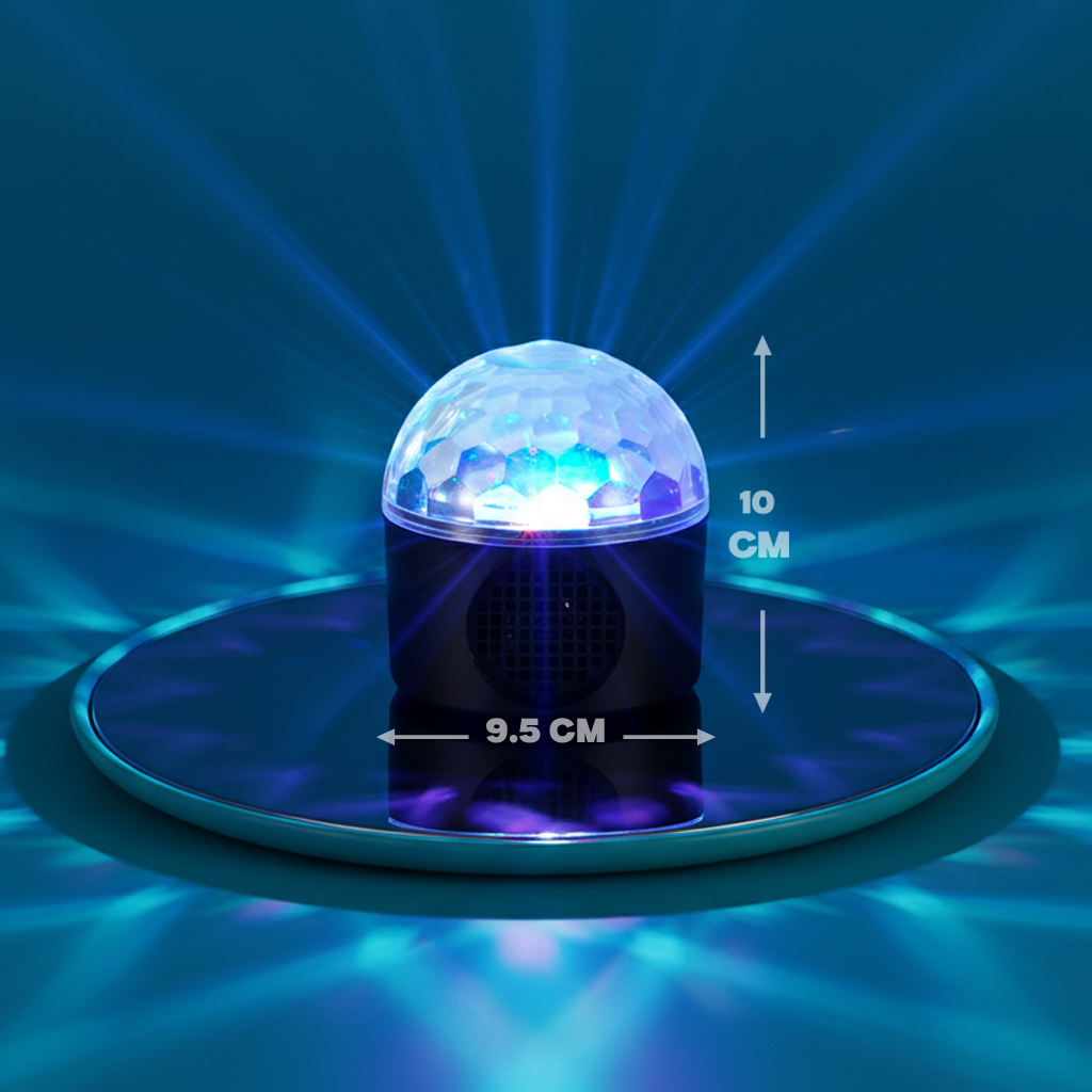Esfera Luz Led/bocina Rgb Rotativa Audio Ritmo Favorito: HL-LED918