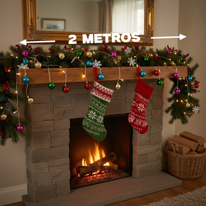 Serie de esferas multicolor con estampado navideño DML8263