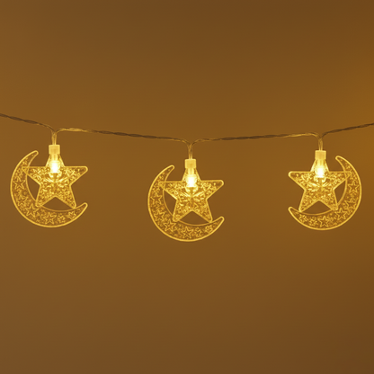 Serie de luces con forma de una luna y estrella DML8278
