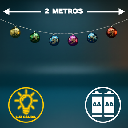 Serie de esferas metálicas multicolor con estampado de santa Claus DML8265