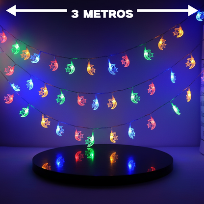 Luces de navidad con forma de luna y estrella DML8277