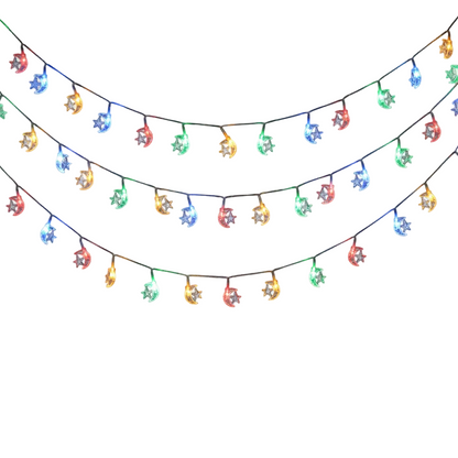 Luces de navidad con forma de luna y estrella DML8277