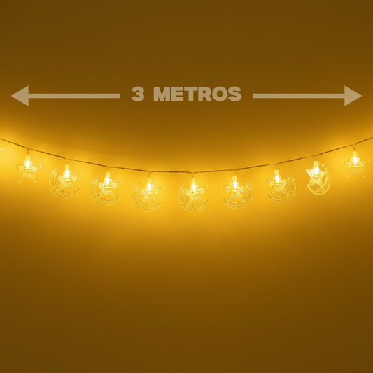 Serie de luces con forma de una luna y estrella DML8278