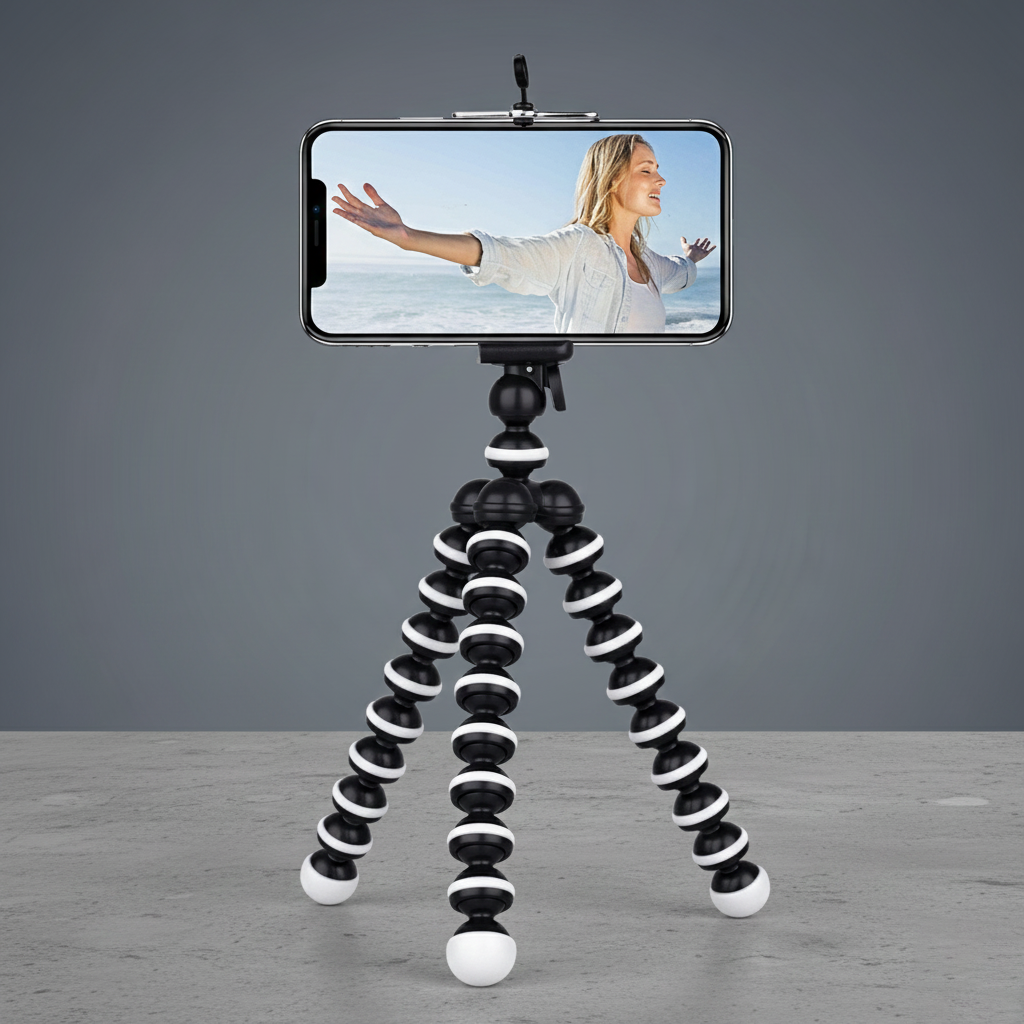 Flexible Tripie Octopus Con Clip Para Celular Camara: HL-SOP9200