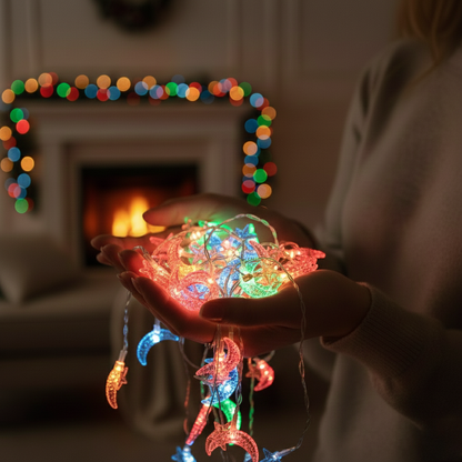 Luces de navidad con forma de luna y estrella DML8277