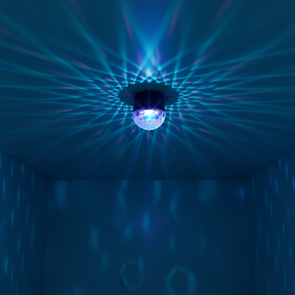 Esfera Luz Led/bocina Rgb Rotativa Audio Ritmo Favorito: HL-LED918
