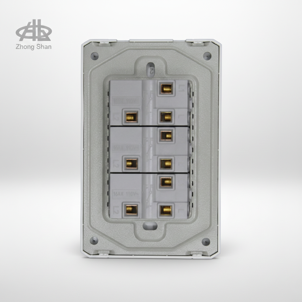 Interruptor de tres interruptores de control dobles abiertos. Modelo: HL-KG5481