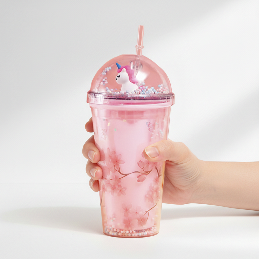 Vaso de agua de color rosa.Modelo: MU-VDP9451