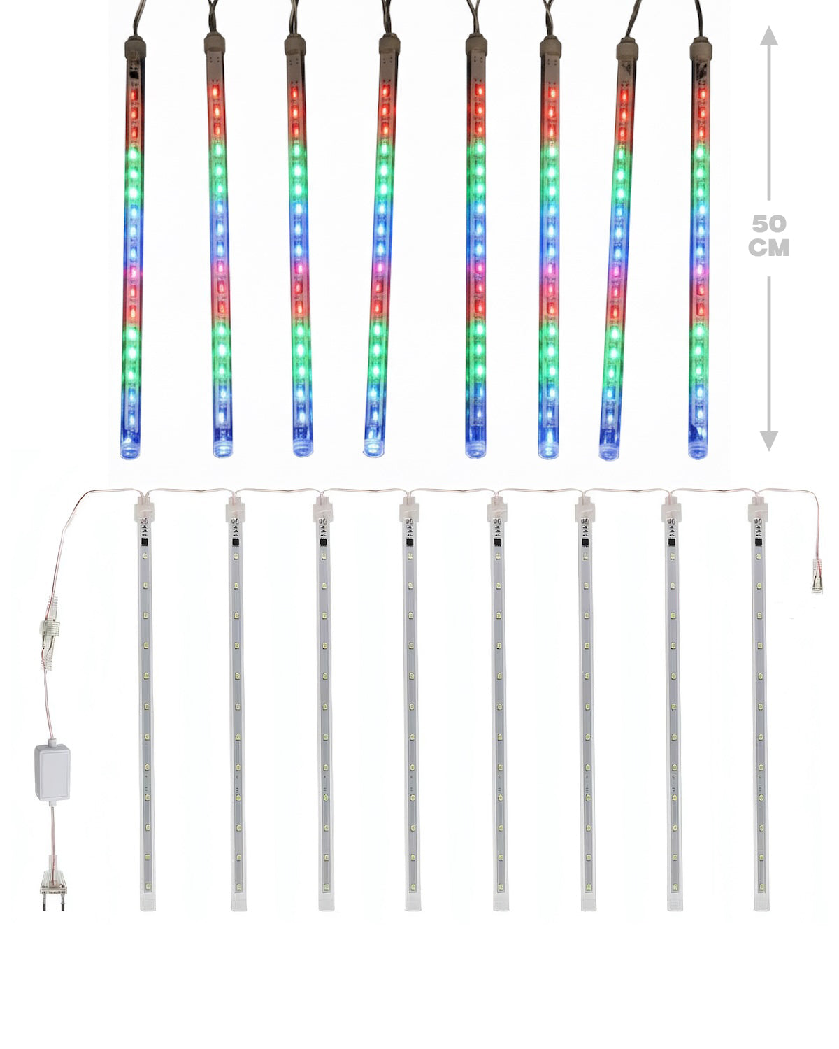 Serie de 8 tubos con luz de colores.Modelo:DML8252