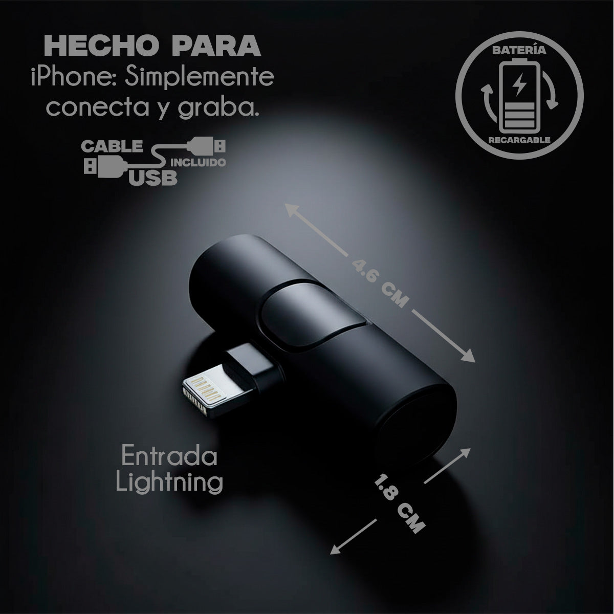 Micrófono Lavalier Inalámbrico Apple Modelo HL-MIC5400