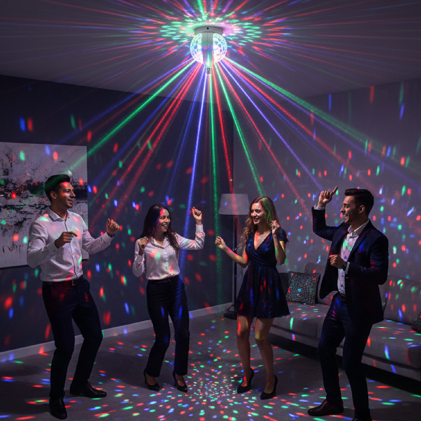 Foco Led Multicolor Doble Cabeza Giratorio HL-LED914