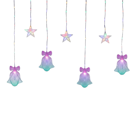 Serie de luces colgantes de campana y estrellas navideñas DML8231