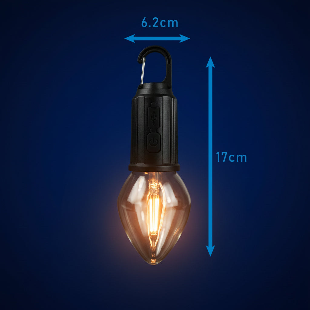 "Luz de camping, recargable por USB. Modelo: HL-LAM8335"