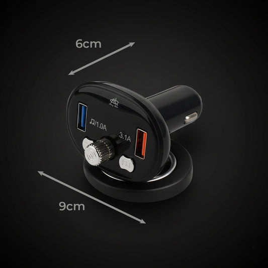 Transmisor Bluetooth FM Auto Manos Libres Cargador 2 Usb - TC6762