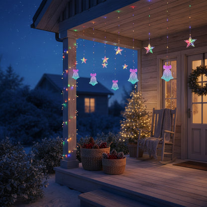 Serie de luces colgantes de campana y estrellas navideñas DML8231