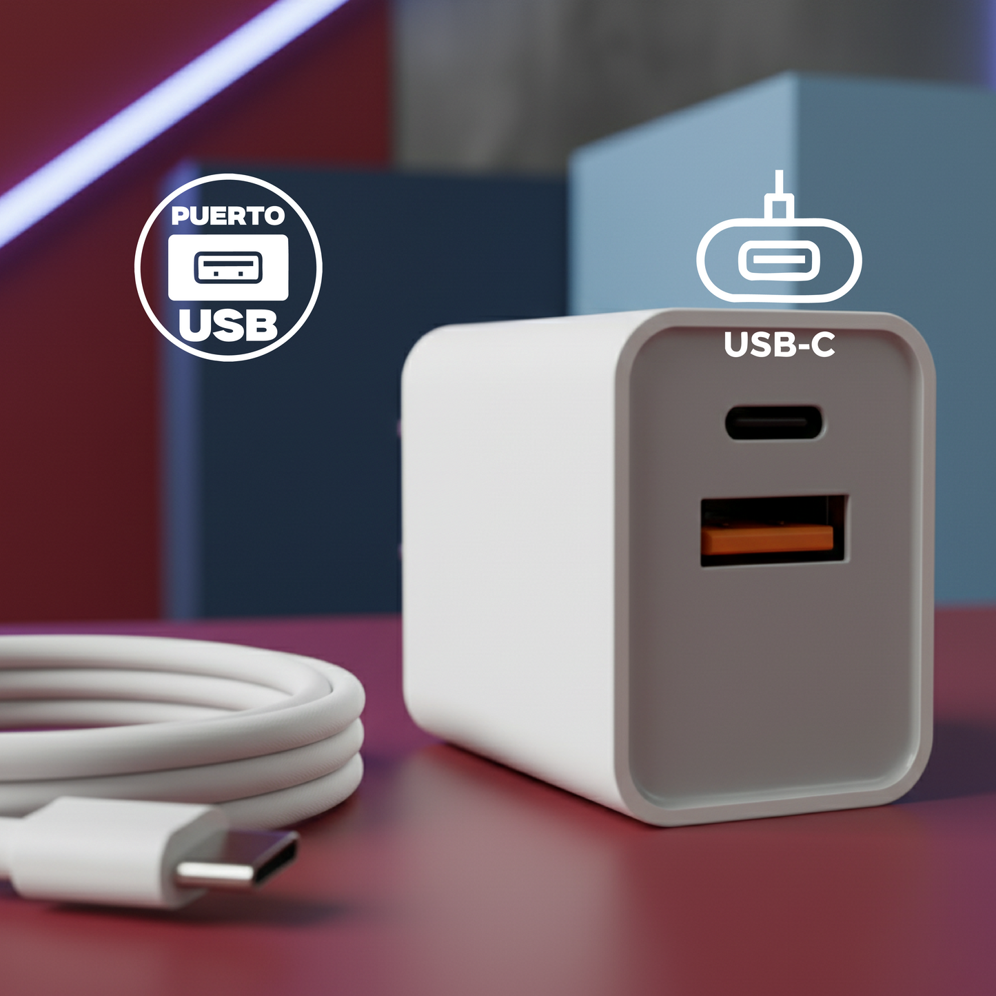 Cargador tipo USB y tipo C HL-CARG8889