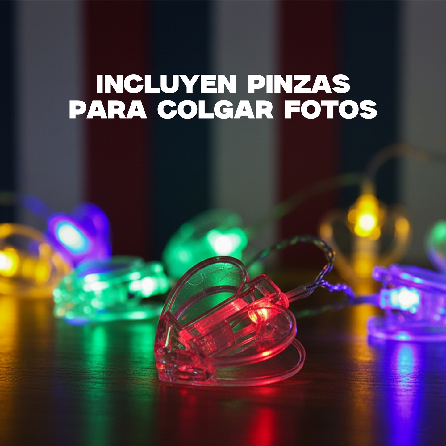 Guirnalda de pinzas en forma de corazón COL105G5