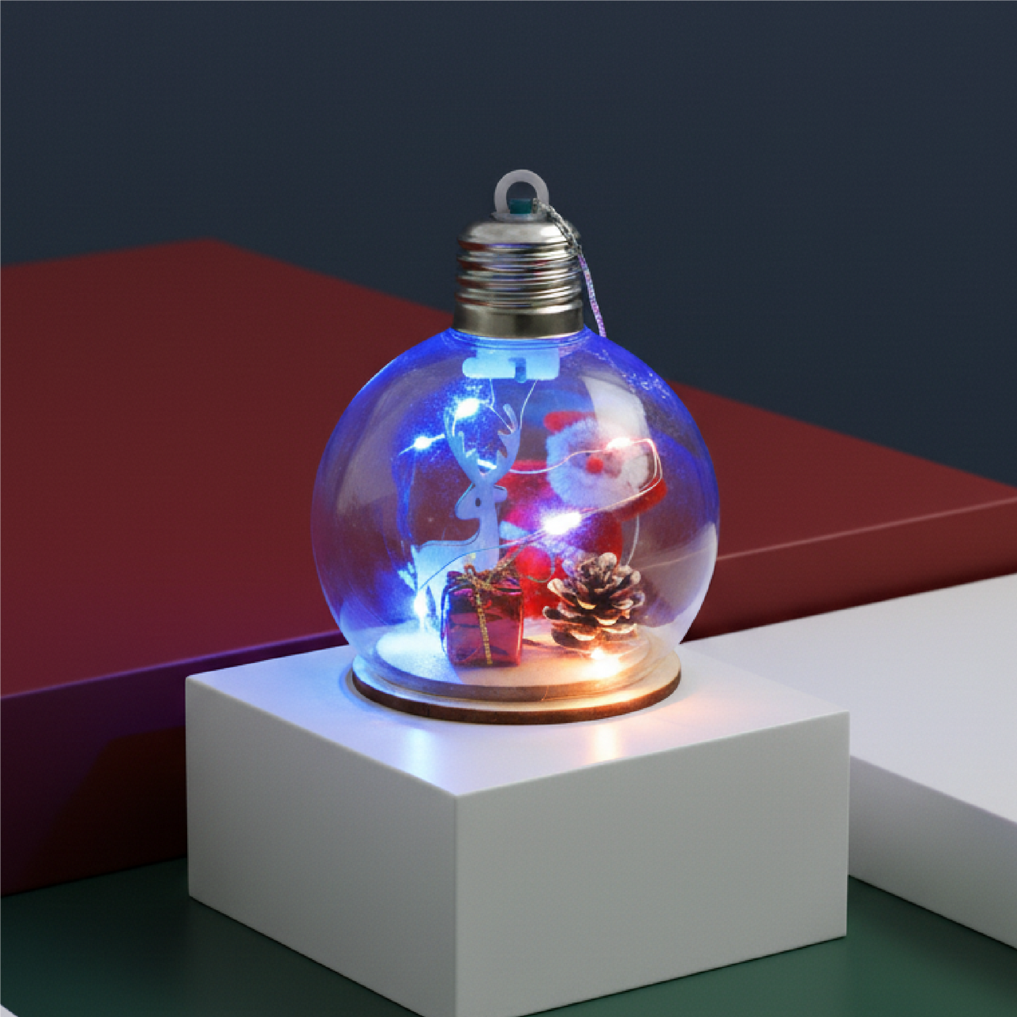 Esfera de navidad con figurilla HL-SDH8808