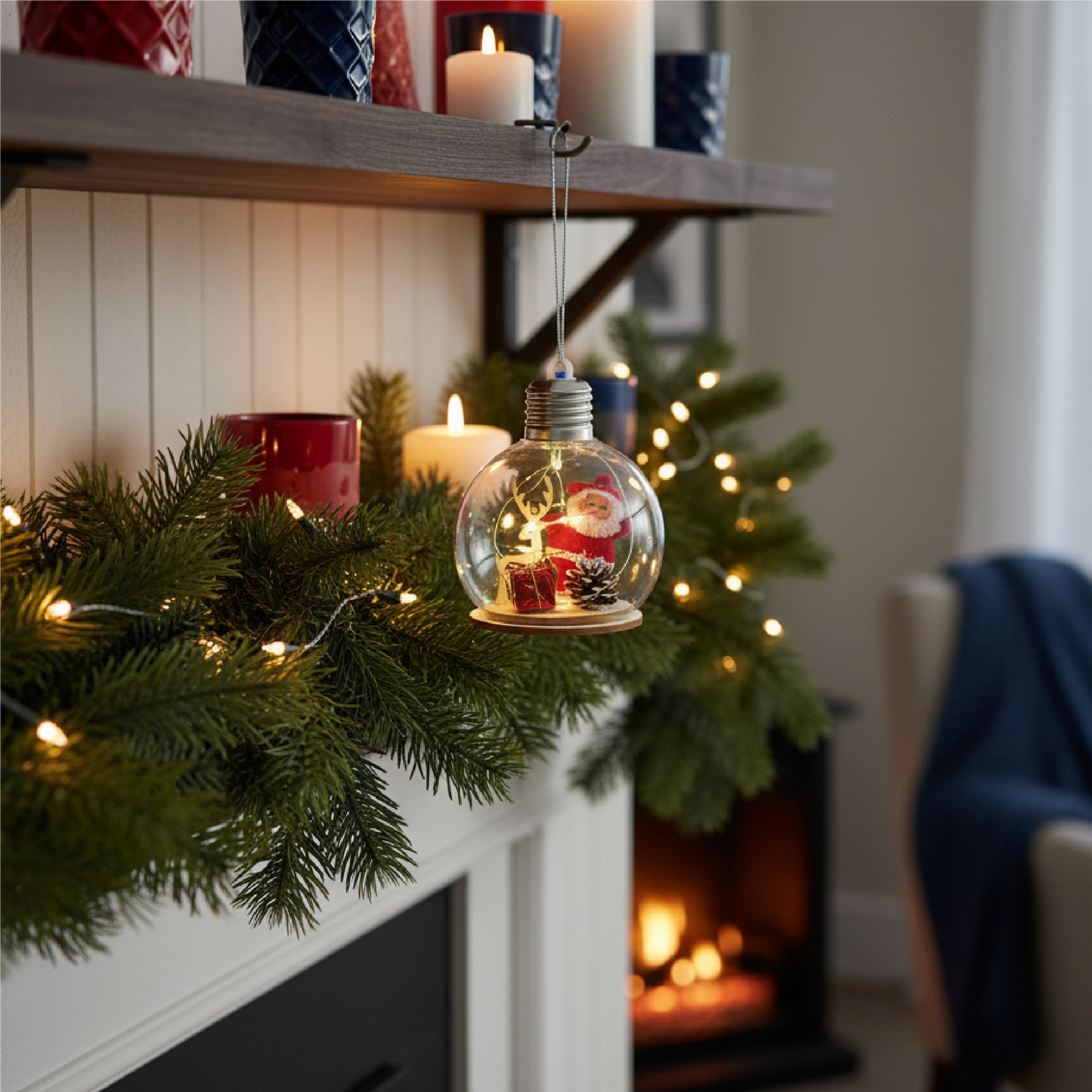 Esfera de navidad con figurilla HL-SDH8808