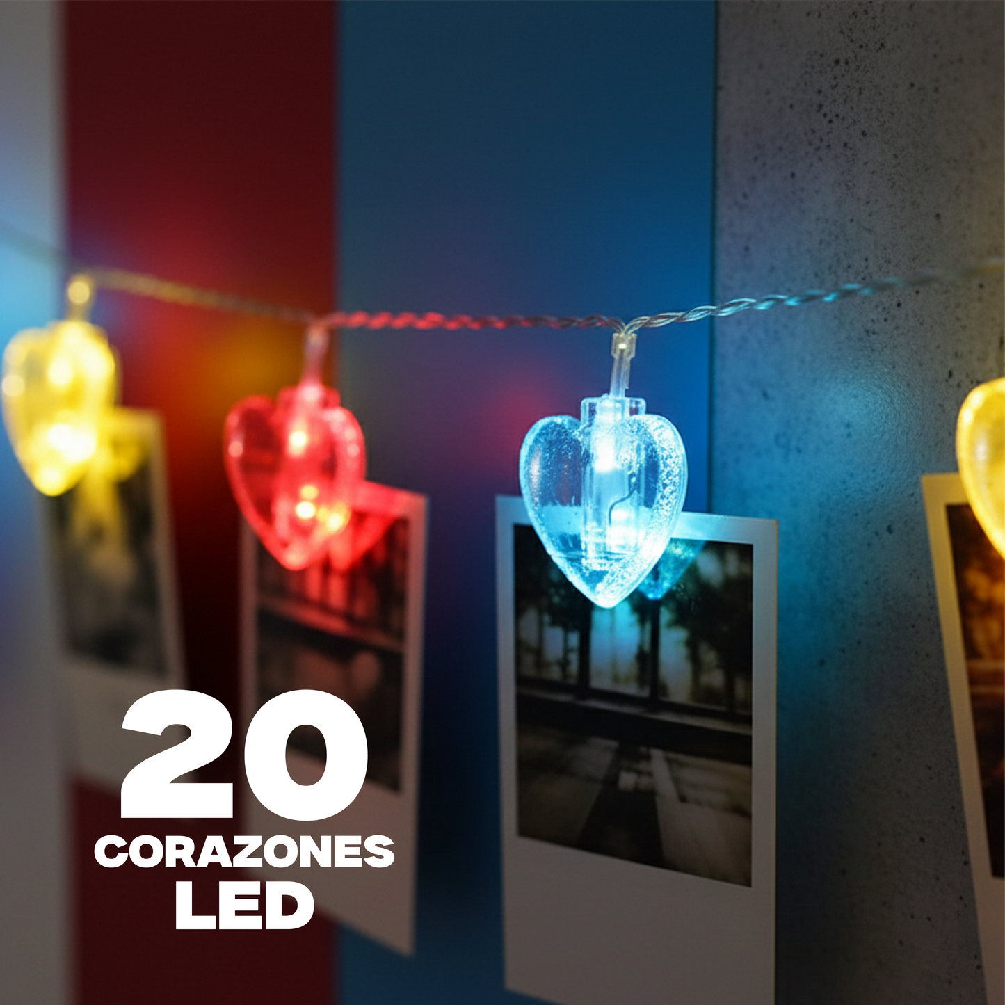 Guirnalda de pinzas en forma de corazón COL105G5