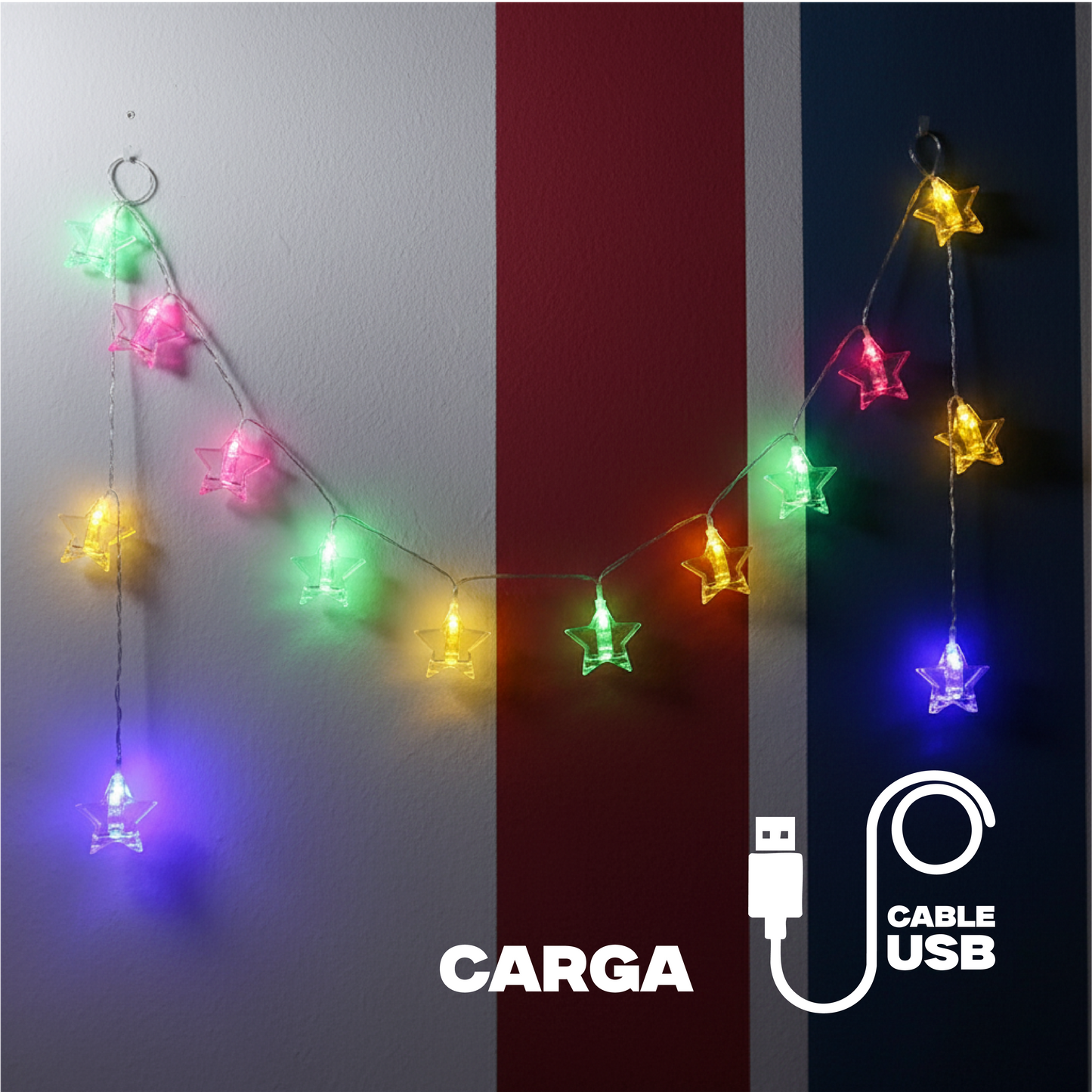 Serie de pinzas en forma de estrellas de colores COL104G4