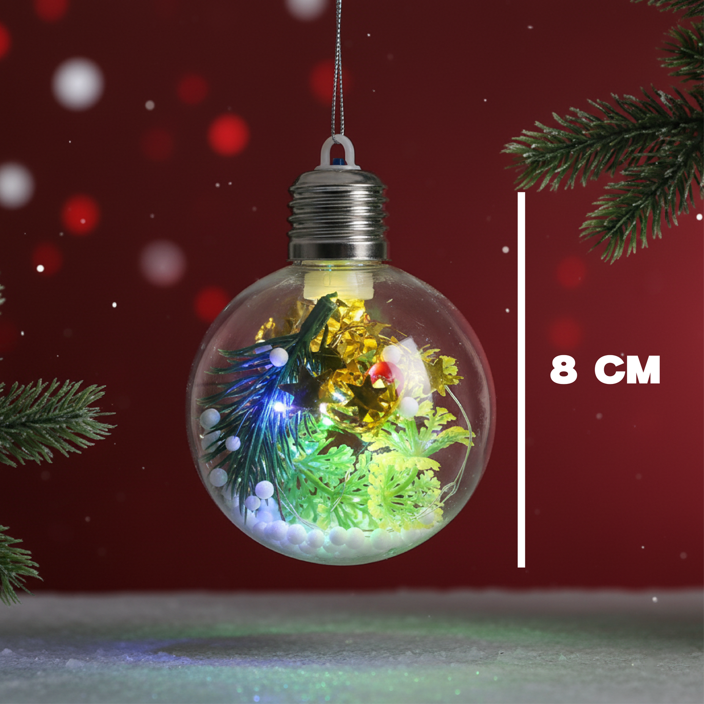 Bola de luz de 8 cm + luces intermitentes de colores HL-SDH8806