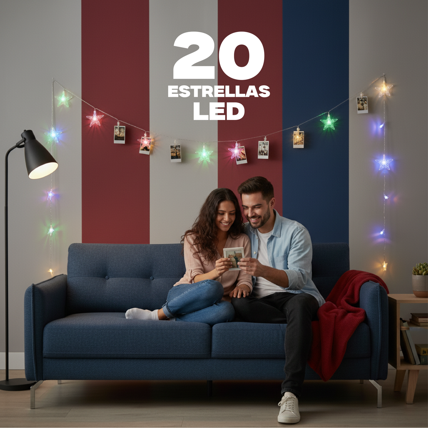 Serie de pinzas en forma de estrellas de colores COL104G4