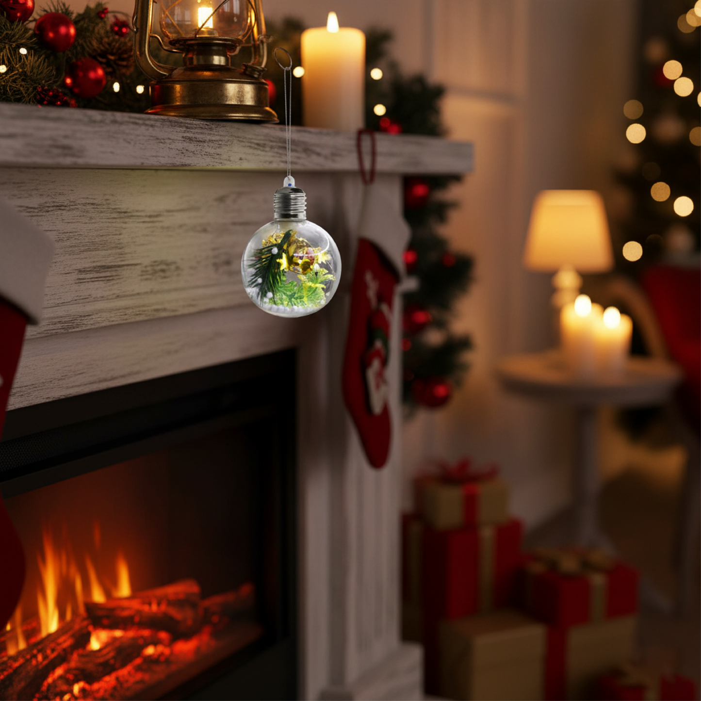 Bola de luz de 8 cm + luces intermitentes de colores HL-SDH8806