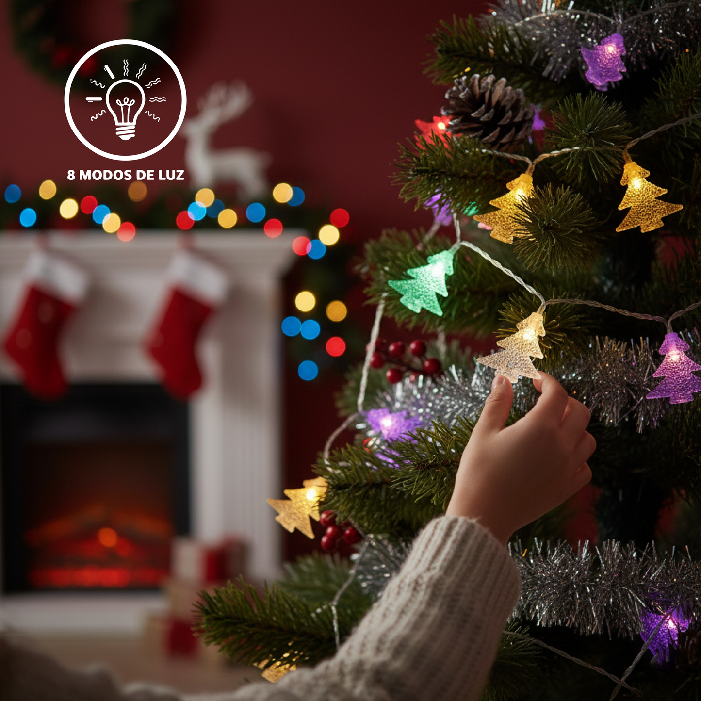 Serie de luces de con forma de árbol de navidad DML8275