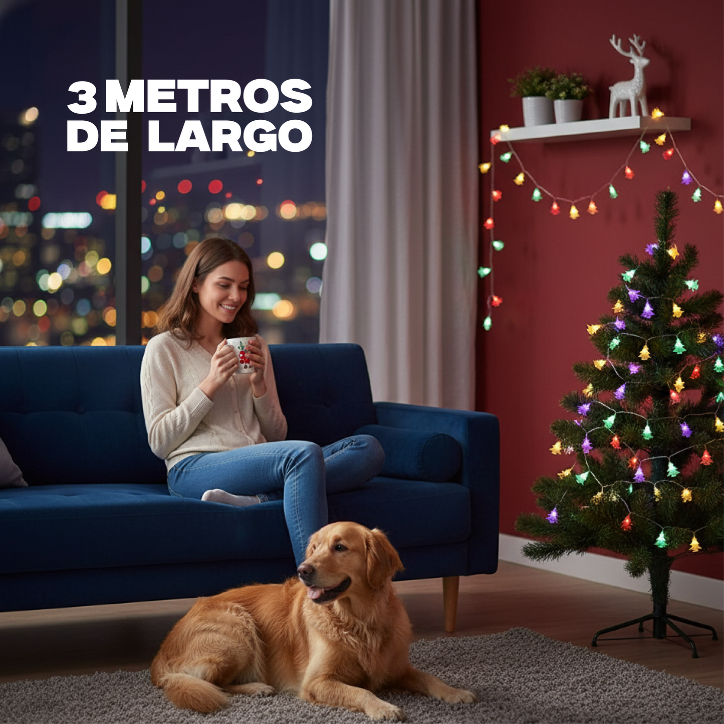 Serie de luces de con forma de árbol de navidad DML8275