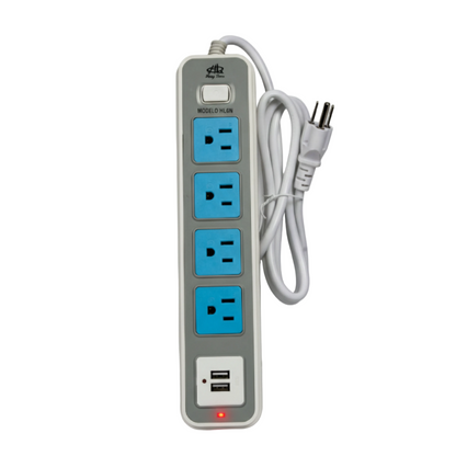Multicontacto de 4 entradas y 2 puertos USB HL6N
